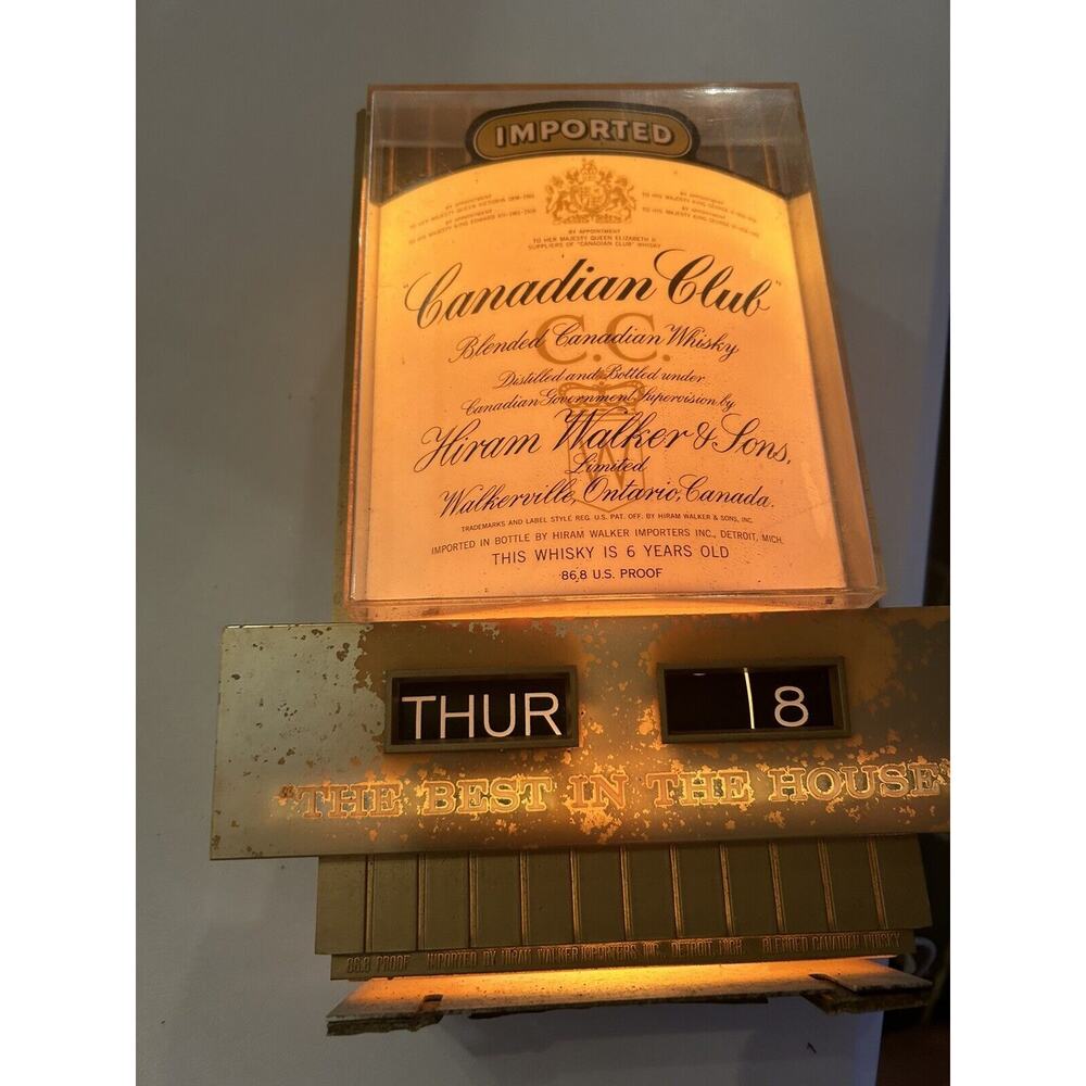 Whiskey Canadian Club The Best In The House Light Up Box 10 By 13 By 5 Inches